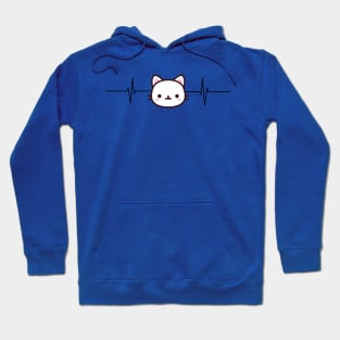 Heartbeat Cat Face Hoodie